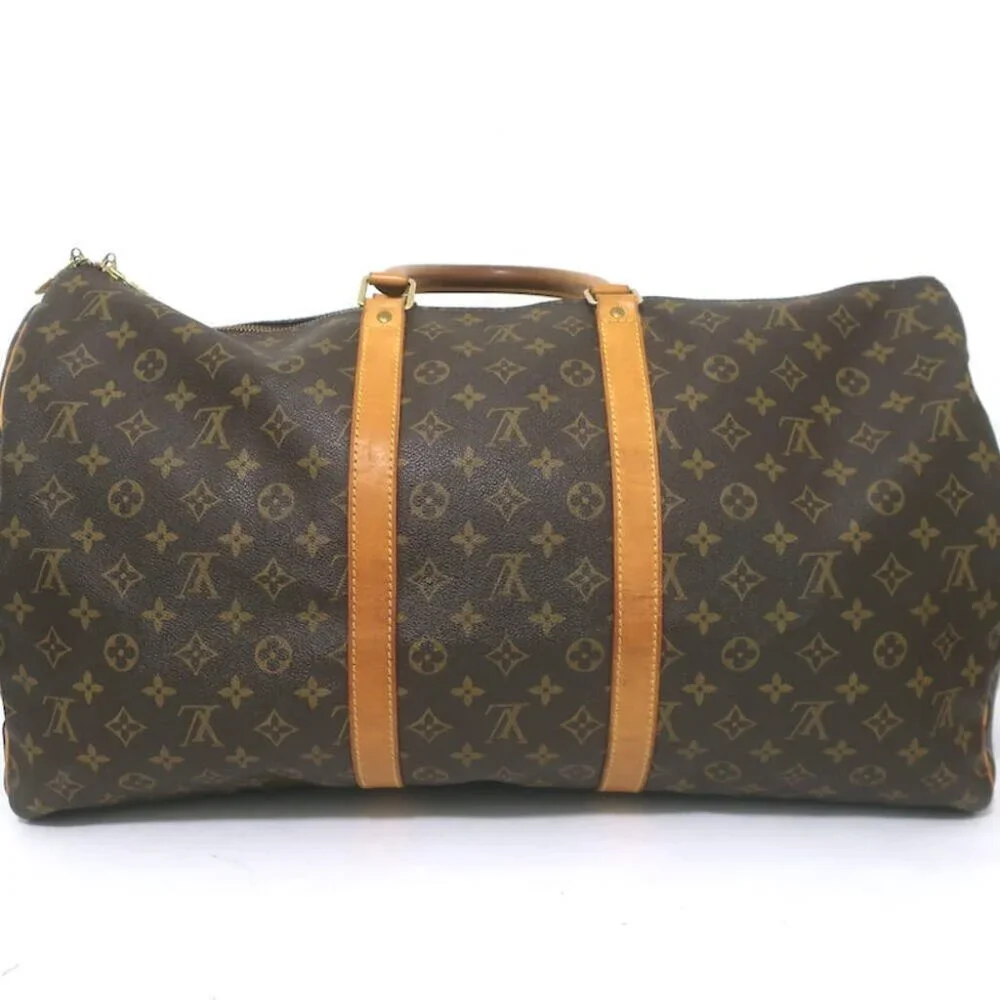 Louis Vuitton Keepall 55 Monogram Canvas Duffle Bag Brown W/ Tag, Lock, Key - Picture 11 of 16